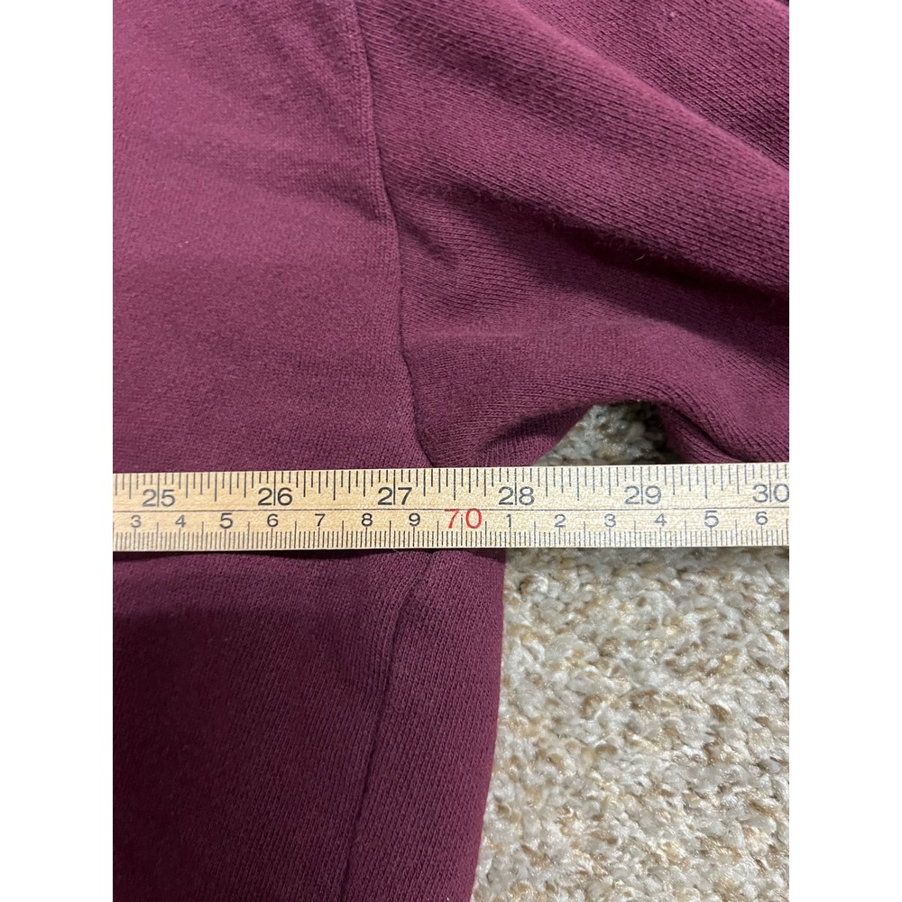 PINK Victoria's Secret Burgundy Plaid Logo Oversized Hoodie XXL - Picture 3 of 8